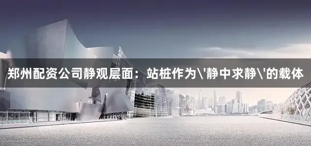 郑州配资公司静观层面：站桩作为'静中求静'的载体